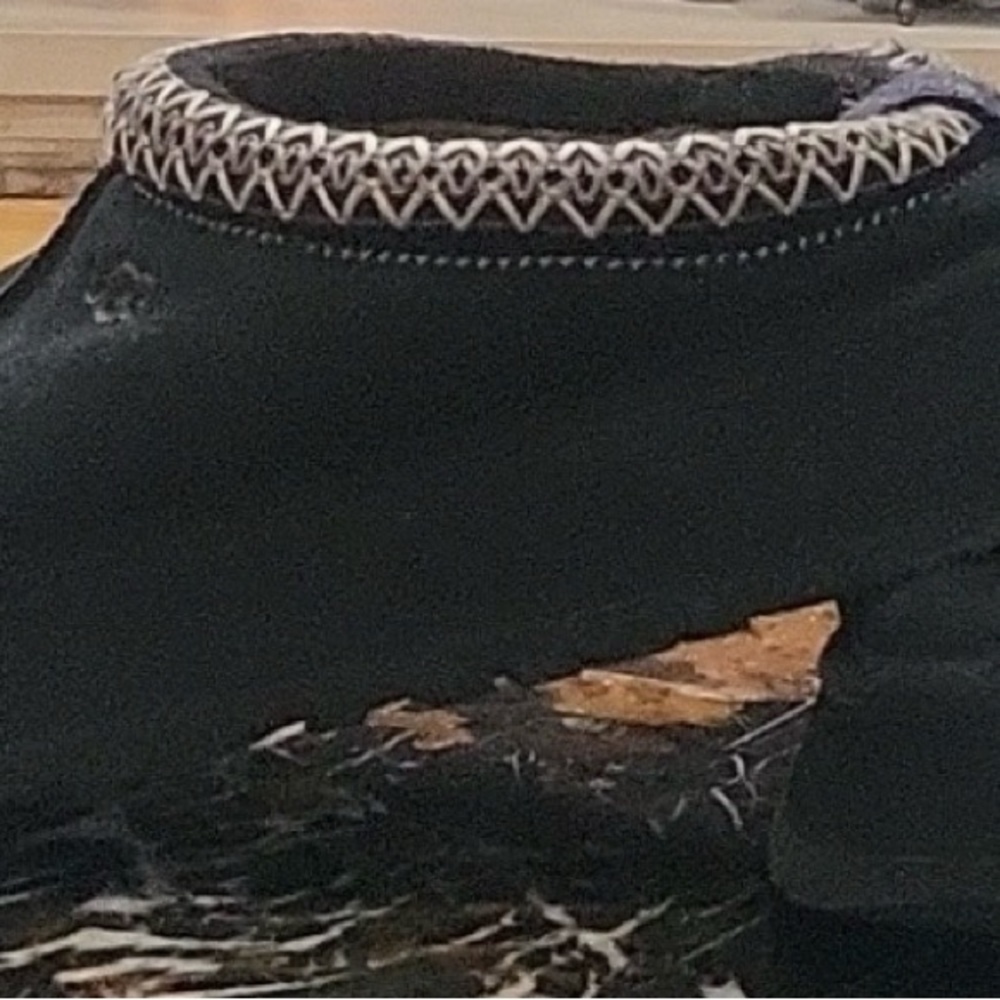 UGG TAZZ PLATFORM SUEDE SLIPPERS 1122553 WOMEN'S BLACK SIZE 9 EU40